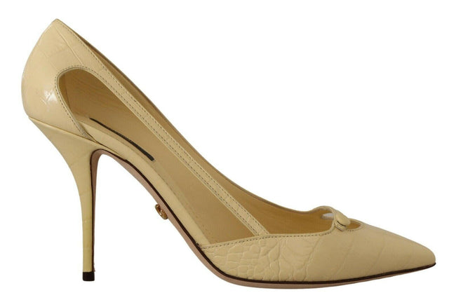 Dolce & Gabbana Yellow Exotic Leather Stiletto Heel Pumps Shoes - GENUINE AUTHENTIC BRAND LLC  