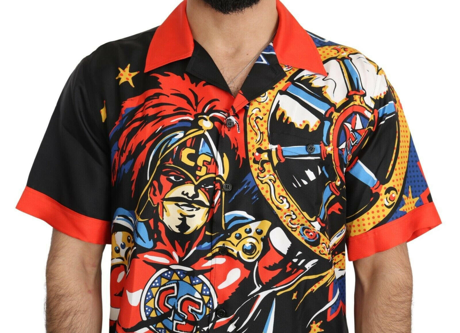 Dolce & Gabbana Multicolor Printed Short Sleeves Casual Shirt - GENUINE AUTHENTIC BRAND LLC  