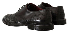 Dolce & Gabbana Black Leather Oxford Wingtip Formal Derby Shoes - GENUINE AUTHENTIC BRAND LLC  