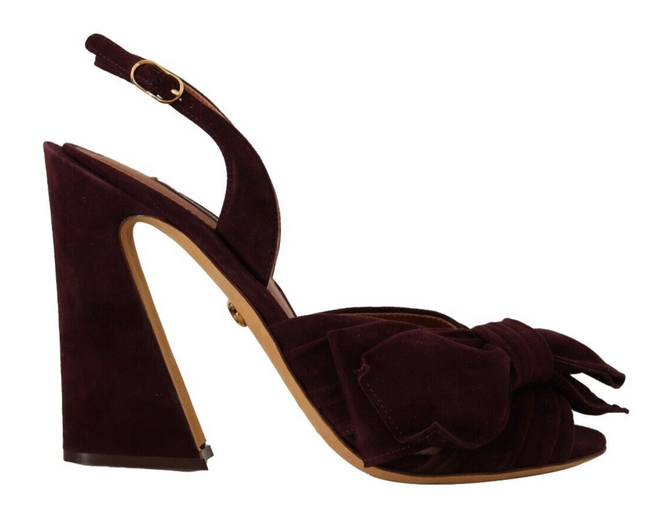 Dolce & Gabbana Dark Purple Suede Ankle Strap Sandals Shoes - GENUINE AUTHENTIC BRAND LLC  