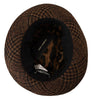 Dolce & Gabbana Brown Tweed Wool Logo Fedora Trilby Hat - GENUINE AUTHENTIC BRAND LLC  