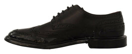 Dolce & Gabbana Black Leather Oxford Wingtip Formal Derby Shoes - GENUINE AUTHENTIC BRAND LLC  