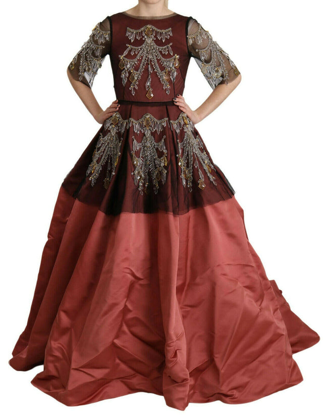 Dolce & Gabbana Crystal Chandelier Silk Princess Gown Dress - GENUINE AUTHENTIC BRAND LLC  
