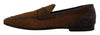 Dolce & Gabbana Brown Exotic Leather Mens Slip On Loafers Shoes - GENUINE AUTHENTIC BRAND LLC  