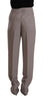Armani Brown High Waist Silk Tapered Long Pants - GENUINE AUTHENTIC BRAND LLC  