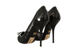 Dolce & Gabbana Black Mesh Leather Pointed Heels Pumps Shoes - GENUINE AUTHENTIC BRAND LLC  