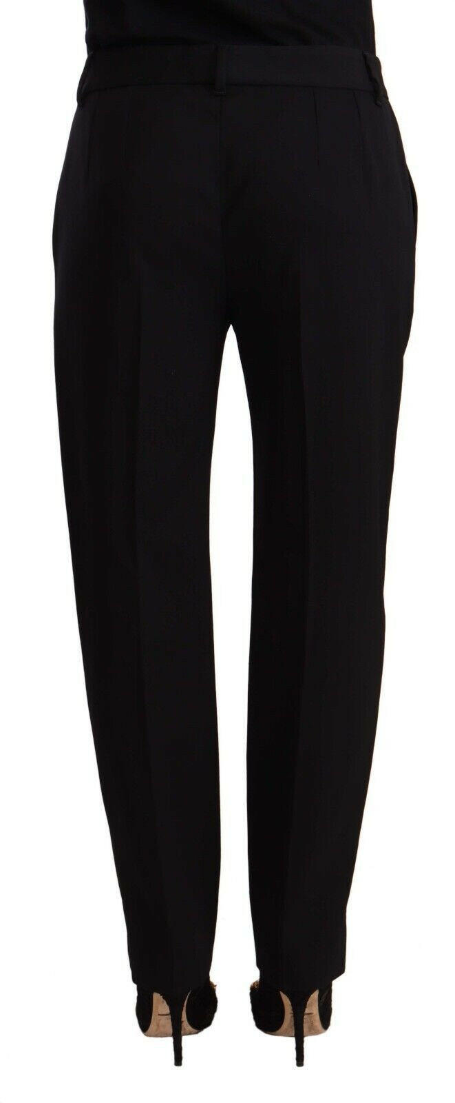 Dolce & Gabbana Black Mid Waist Skinny Trouser Wool Pants - GENUINE AUTHENTIC BRAND LLC  