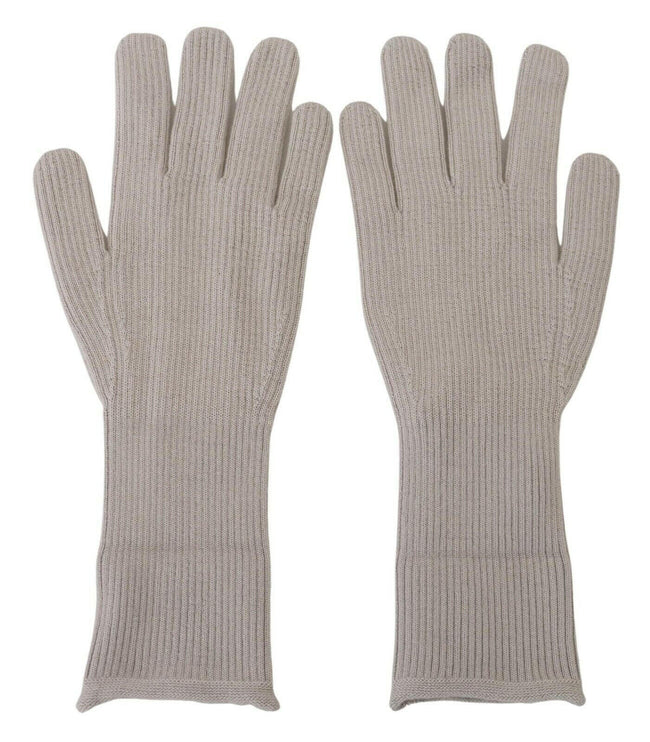 Dolce & Gabbana Light Gray Cashmere Hands Mitten Mens Gloves - GENUINE AUTHENTIC BRAND LLC  