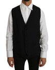 Dolce & Gabbana Black Solid Wool Silk Vest - GENUINE AUTHENTIC BRAND LLC  