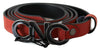 Costume National Red Black Leather Black Logo Buckle Blood Belt Costume National GENUINE AUTHENTIC BRAND LLC