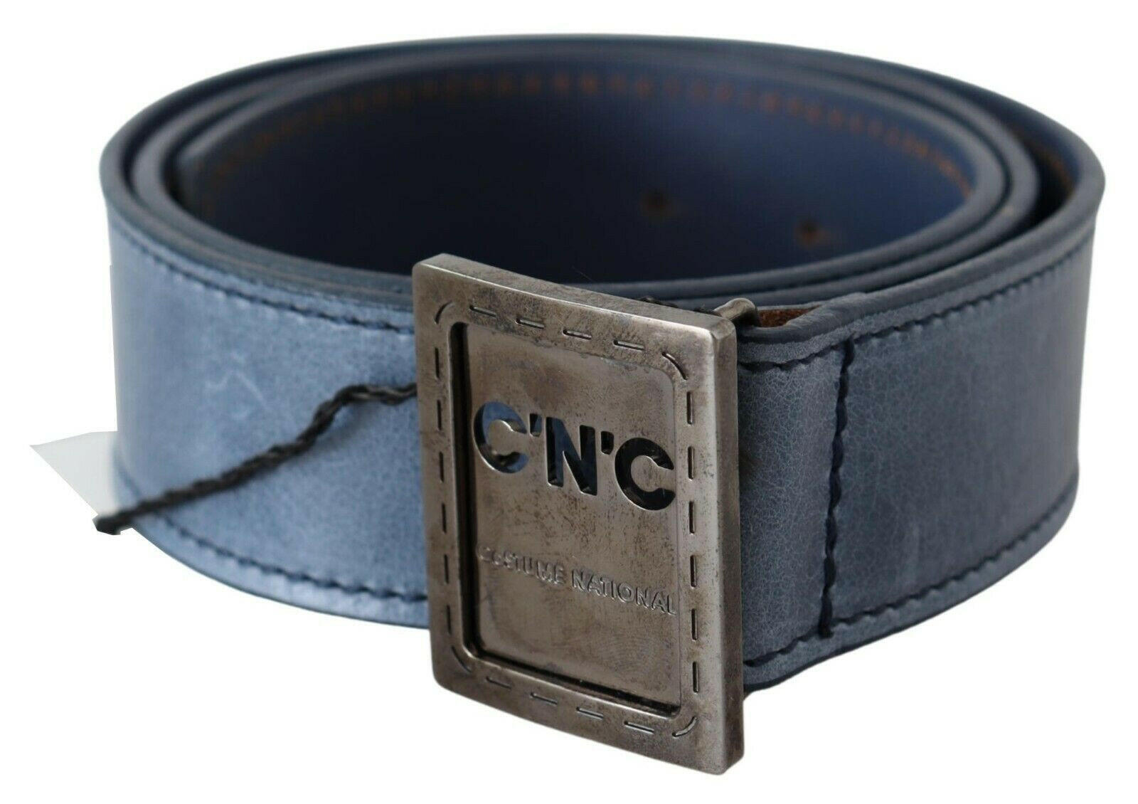 Costume National Blue Normal Leather Logo Buckle Belt - GENUINE AUTHENTIC BRAND LLC  