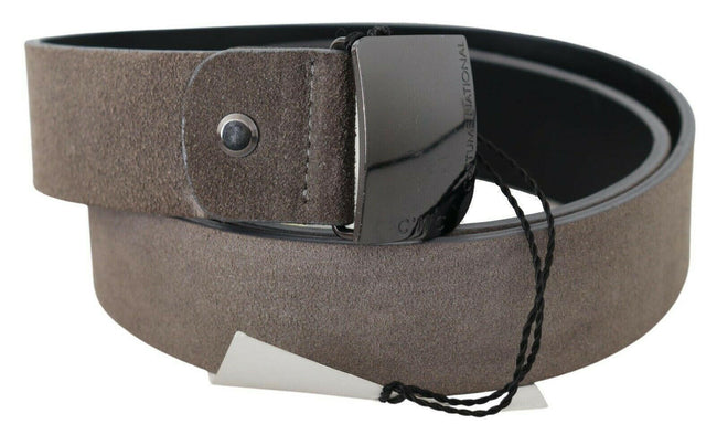 Costume National Brown Leather Square Logo Buckle Belt - GENUINE AUTHENTIC BRAND LLC  