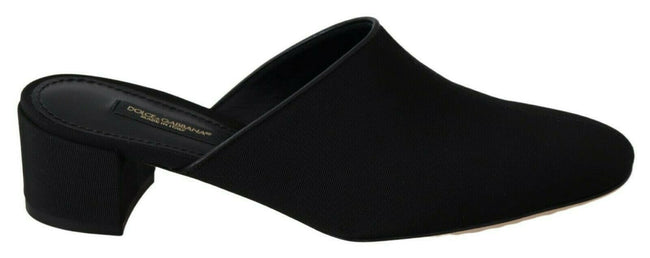 Dolce & Gabbana Black Grosgrain Slides Sandals Women Shoes - GENUINE AUTHENTIC BRAND LLC  