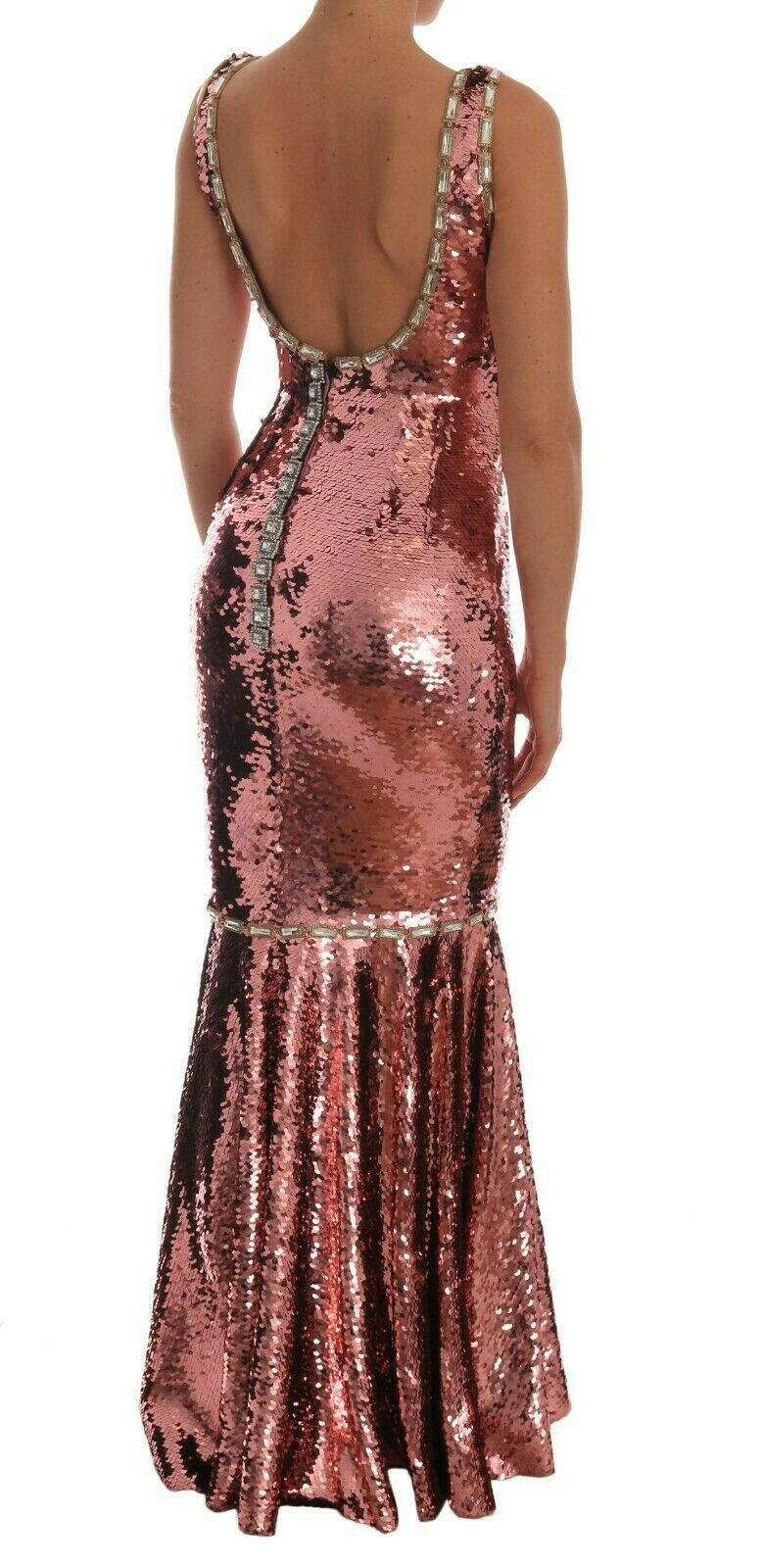 Dolce & Gabbana Pink Sequined Sheath Crystal Dress Gown - GENUINE AUTHENTIC BRAND LLC  