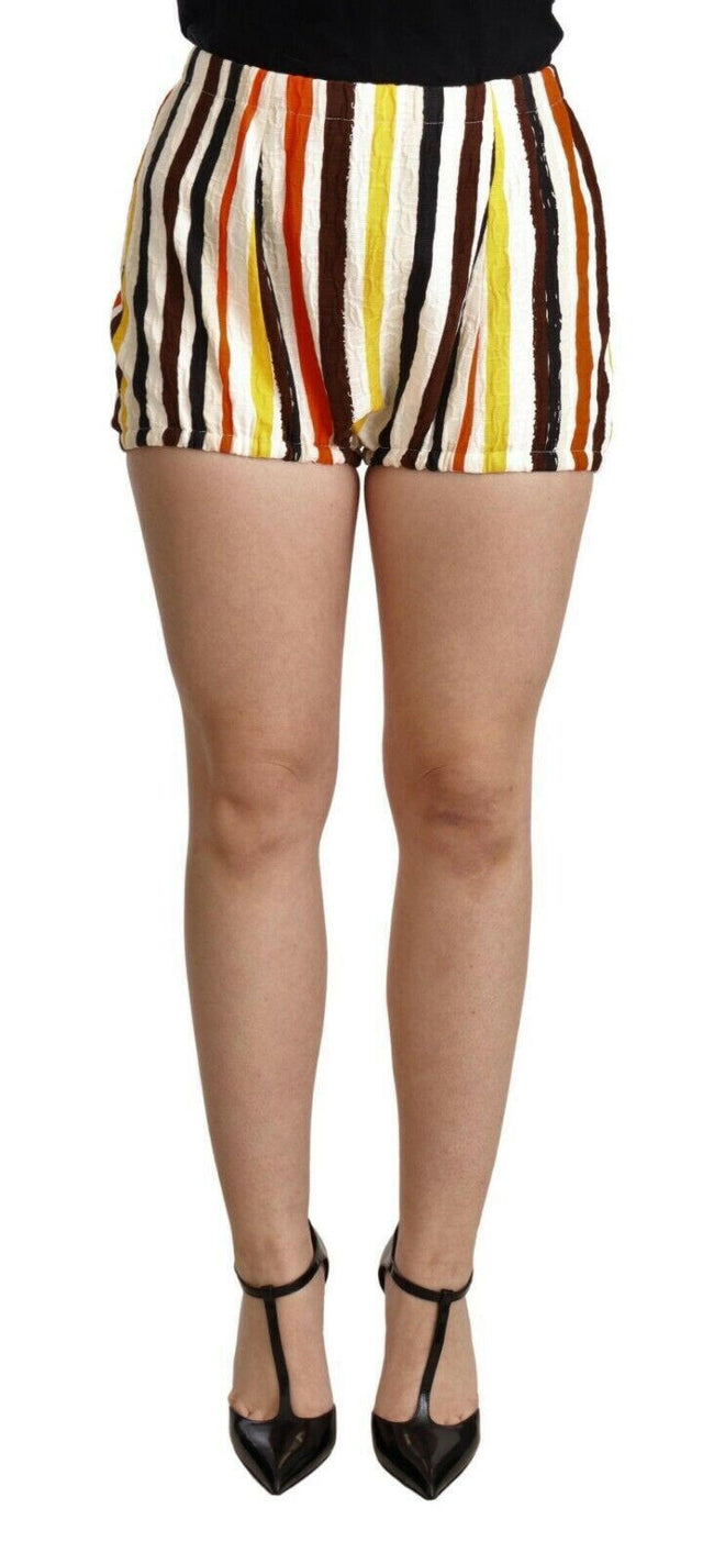 Dolce & Gabbana Multicolor Striped Cotton Hot Pants Shorts - GENUINE AUTHENTIC BRAND LLC  