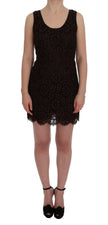 Dolce & Gabbana Bordeaux Floral Lace Ricamo Sheath Dress - GENUINE AUTHENTIC BRAND LLC  