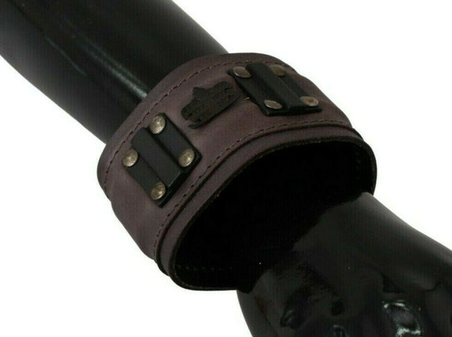 Scervino Street Brown Leather Branded Wide Buckle Closure Bracelet - GENUINE AUTHENTIC BRAND LLC  