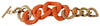 Ermanno Scervino Gold Orange Chain Wide Brass Plastic Bracelet Ermanno Scervino GENUINE AUTHENTIC BRAND LLC