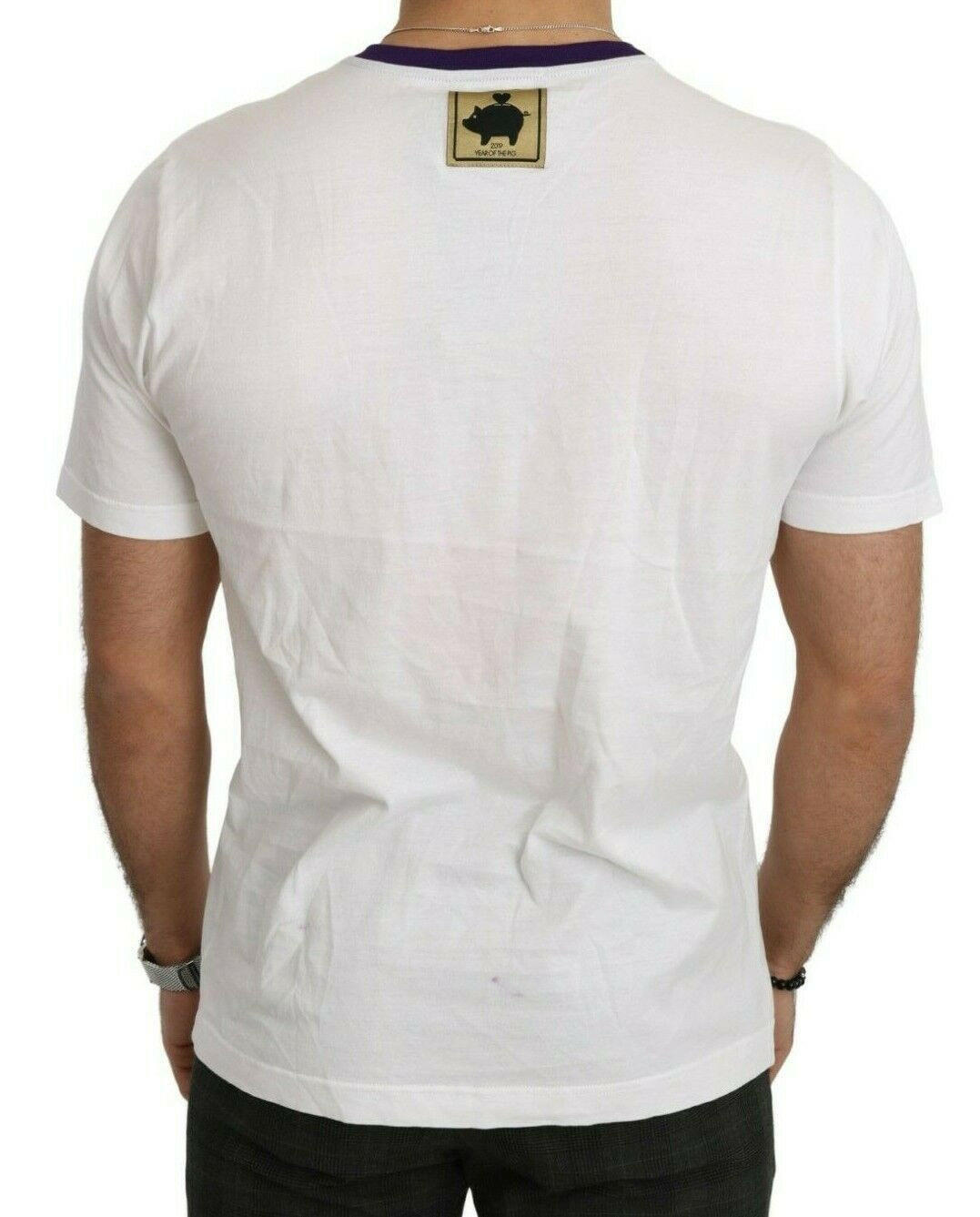 Dolce & Gabbana White Cotton Top Super Power Pig T-shirt - GENUINE AUTHENTIC BRAND LLC  