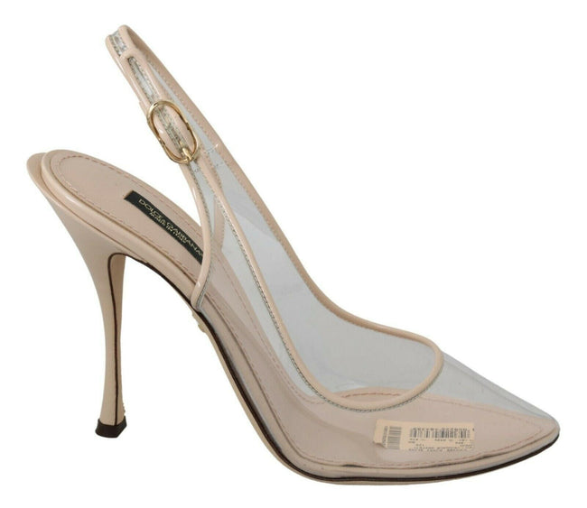 Dolce & Gabbana Slingback PVC Beige Clear High Heels Shoes - GENUINE AUTHENTIC BRAND LLC  