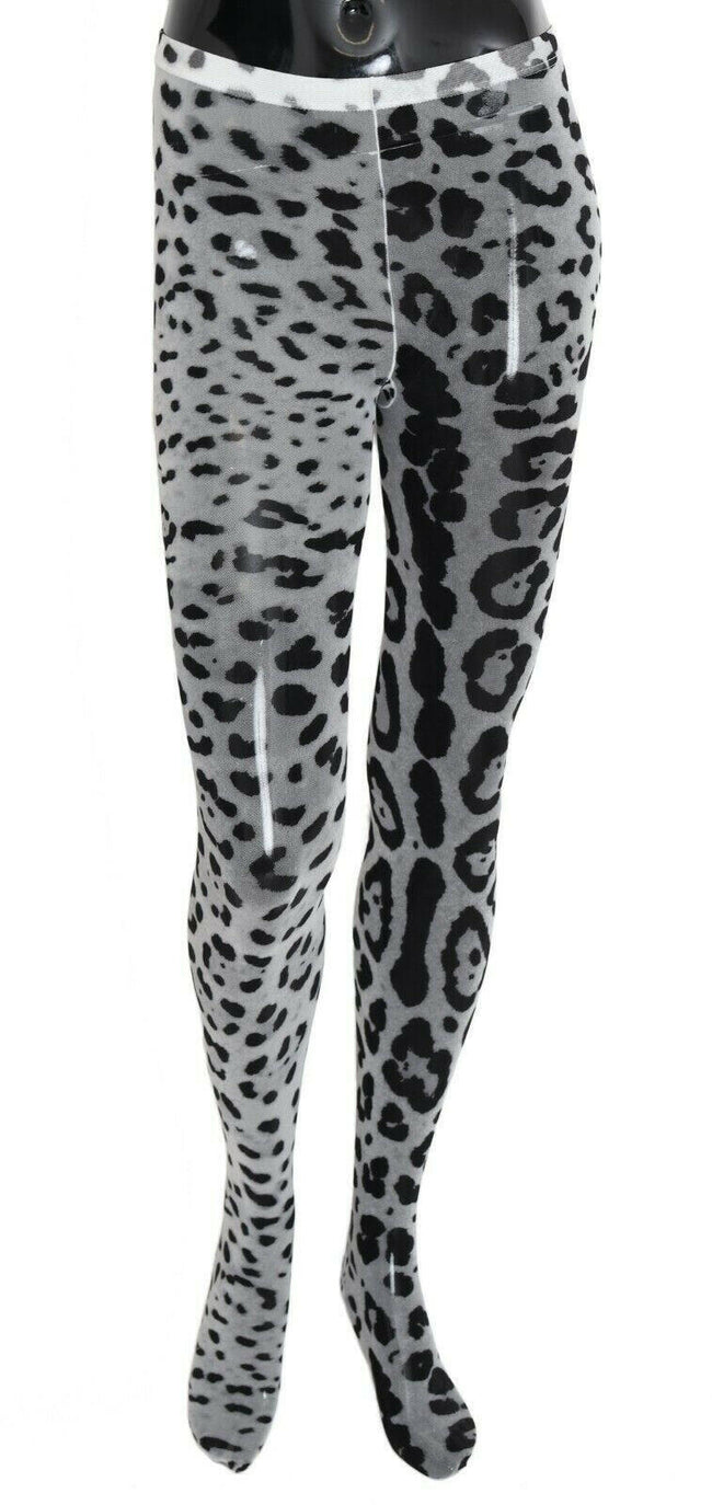 Dolce & Gabbana Elegant Leopard Print Nylon Stockings.