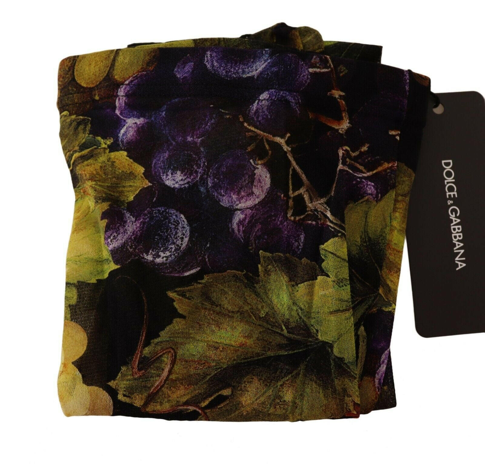 Dolce & Gabbana Black Grapes Print Stockings Tights - GENUINE AUTHENTIC BRAND LLC  