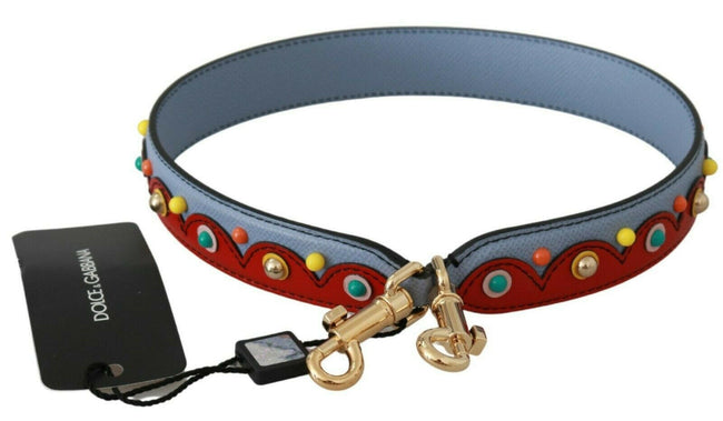 Dolce & Gabbana Blue and red Shoulder Strap Leather Blue Handbag Accessory - GENUINE AUTHENTIC BRAND LLC  