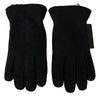 Dolce & Gabbana Elegant Black Leather Biker Gloves.