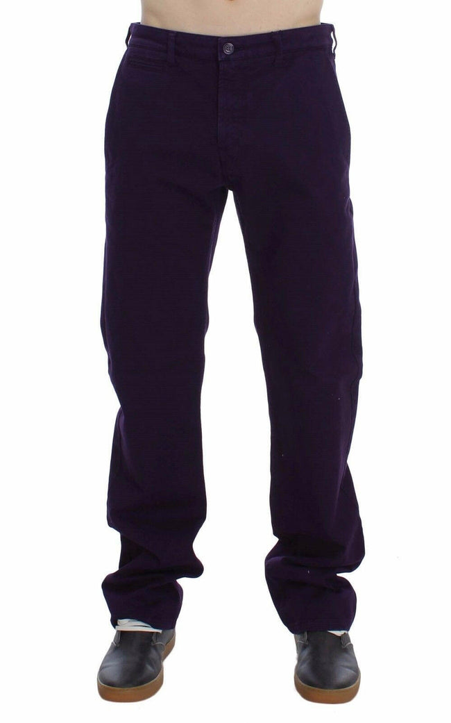 GF Ferre Purple Cotton Stretch Purple Fit  Pants - GENUINE AUTHENTIC BRAND LLC  