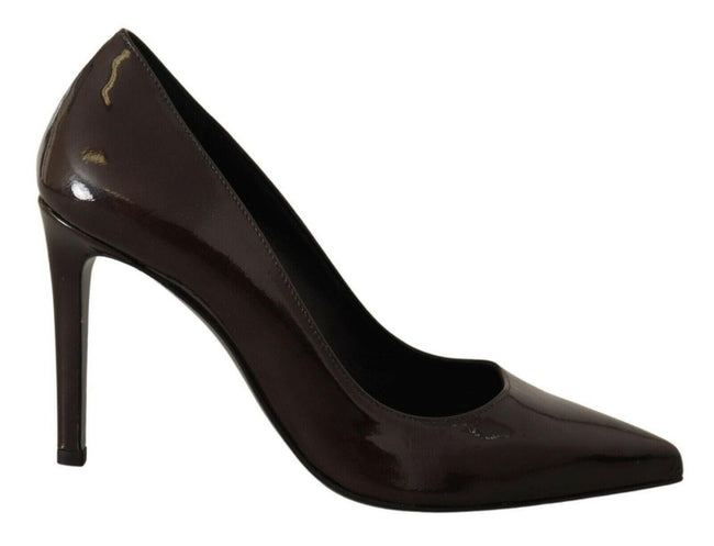 Sofia Brown Patent Leather Stiletto Heels Pumps Shoes - GENUINE AUTHENTIC BRAND LLC  