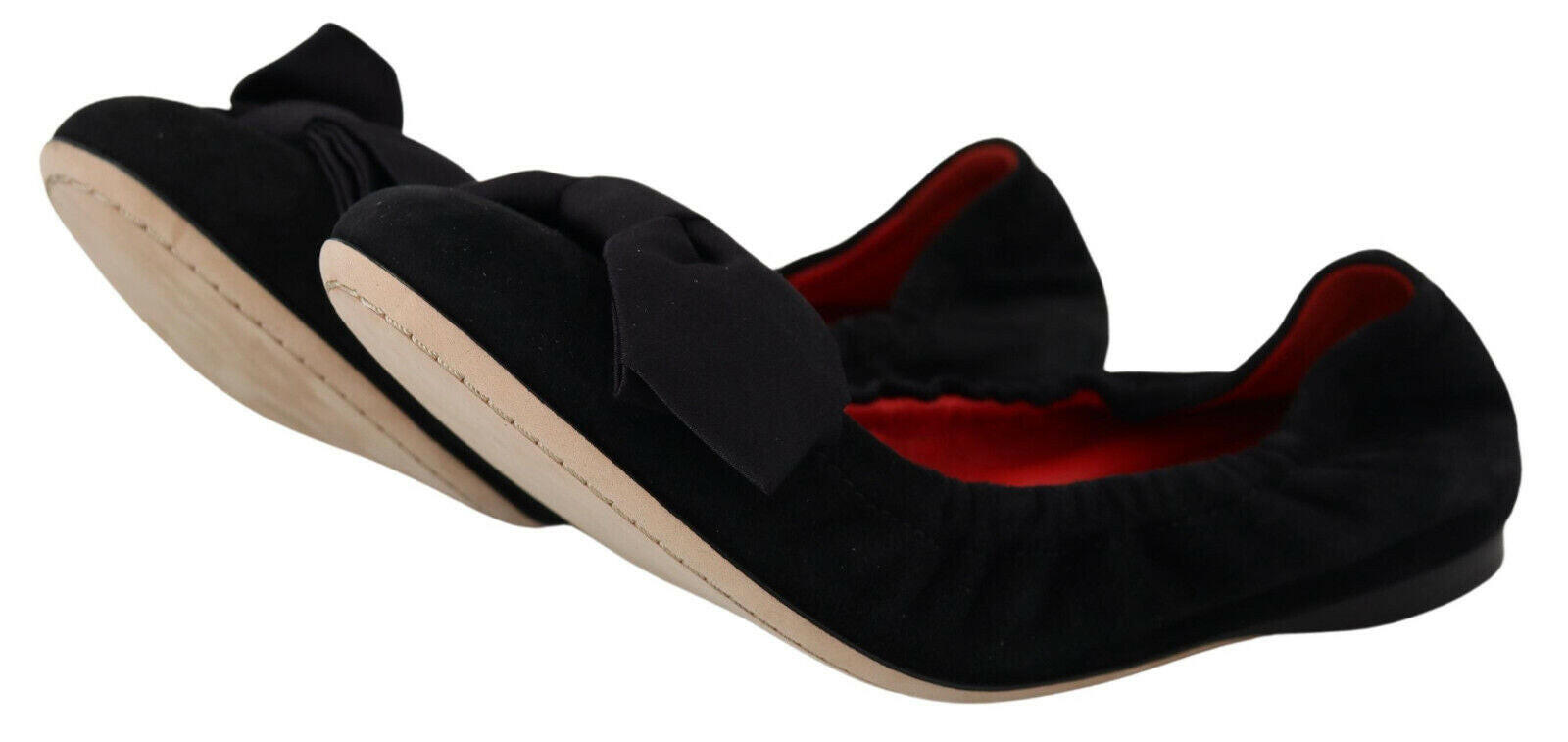 Dolce & Gabbana Black Suede Flat Slip On Ballet Shoes - GENUINE AUTHENTIC BRAND LLC  