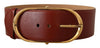 Dolce & Gabbana Maroon Leather Gold Metal Oval Buckle Belt - GENUINE AUTHENTIC BRAND LLC  