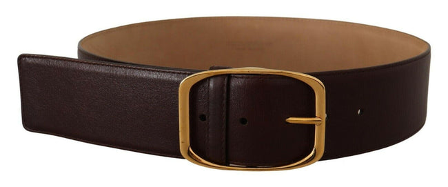 Dolce & Gabbana Dark Brown Leather Gold Metal Buckle Belt - GENUINE AUTHENTIC BRAND LLC  