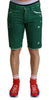 Dolce & Gabbana Green Tattered Cotton Men Denim Bermuda Shorts - GENUINE AUTHENTIC BRAND LLC  