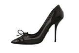 Dolce & Gabbana Black Mesh Leather Pointed Heels Pumps Shoes - GENUINE AUTHENTIC BRAND LLC  