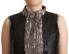 Comeforbreakfast Brown Black Vest Leather Sleeveless Top Blouse - GENUINE AUTHENTIC BRAND LLC  