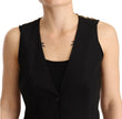 Dolce & Gabbana Black Button Down Sleeveless Vest Wool Top - GENUINE AUTHENTIC BRAND LLC  