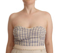 Guess Beige Checkered Pleated A-line Strapless Bustier Dress - GENUINE AUTHENTIC BRAND LLC  