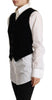 Dolce & Gabbana Black V-neck Leopard Corduroy Button Vest Top - GENUINE AUTHENTIC BRAND LLC  