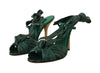 Dolce & Gabbana Emerald Exotic Leather Heels Sandals Shoes - GENUINE AUTHENTIC BRAND LLC  