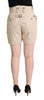 Dolce & Gabbana Beige Cotton High Waist Trouser Cargo Shorts - GENUINE AUTHENTIC BRAND LLC  