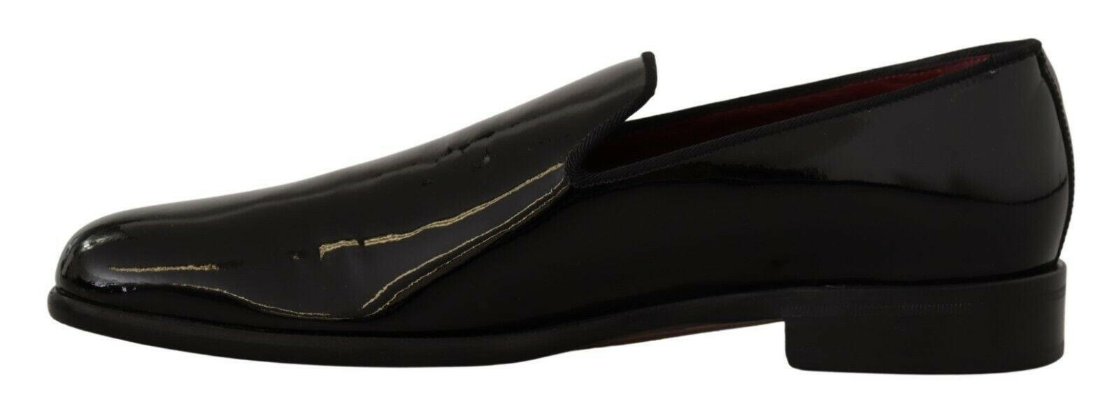 Dolce & Gabbana Black Patent Leather Formal Loafers Dress Shoes - GENUINE AUTHENTIC BRAND LLC  