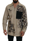 Dolce & Gabbana Beige Camouflage Cotton Long Sleeves Shirt - GENUINE AUTHENTIC BRAND LLC  
