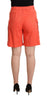 Peserico Orange Cotton High Waist Cargo Casual Shorts - GENUINE AUTHENTIC BRAND LLC  