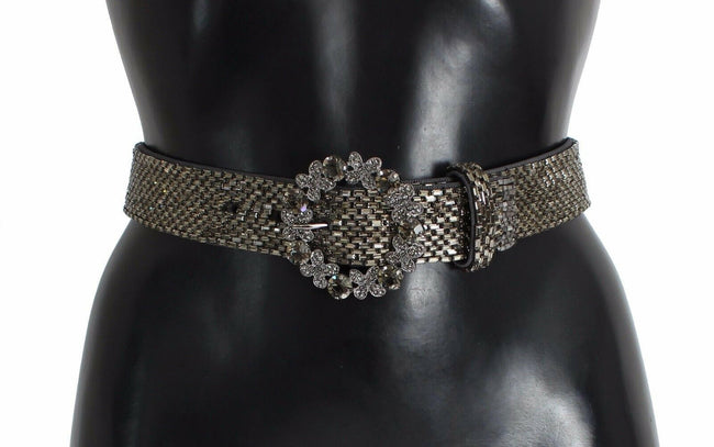 Dolce & Gabbana Multicolor Wide Crystal Buckle Sequined Belt - GENUINE AUTHENTIC BRAND LLC  