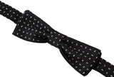 Dolce & Gabbana Black Silk Patterned Neck Papillon Accessory Bow Tie - GENUINE AUTHENTIC BRAND LLC  