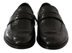 Dolce & Gabbana Black Crocodile Leather Slip On Moccasin Shoes - GENUINE AUTHENTIC BRAND LLC  