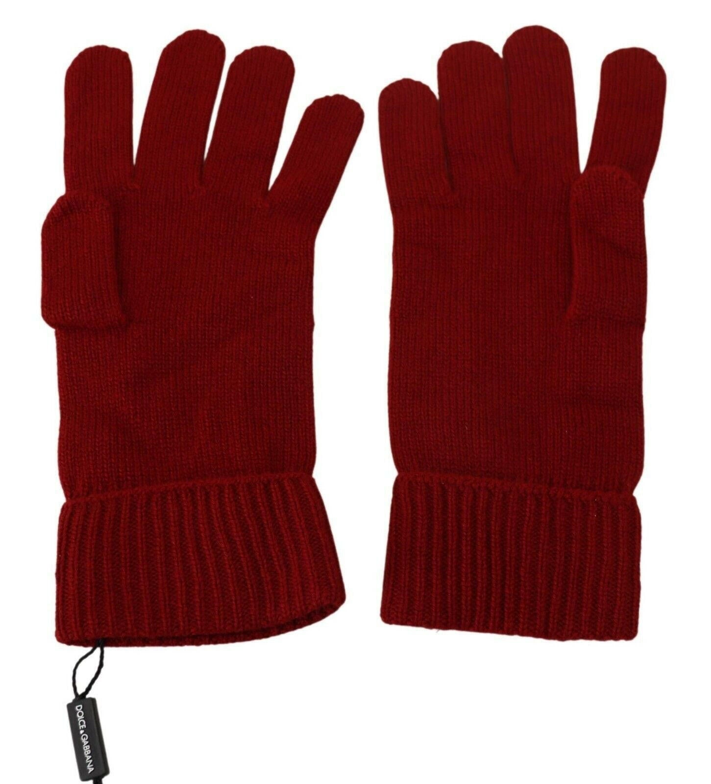 Dolce & Gabbana Red 100% Cashmere Knit Hands Mitten Mens Gloves - GENUINE AUTHENTIC BRAND LLC  