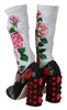 Dolce & Gabbana Black Floral Socks Crystal Jersey Boots Shoes - GENUINE AUTHENTIC BRAND LLC  