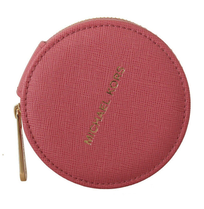 Michael Kors Pink Leather Zip Round Pouch Purse Storage Wallet - GENUINE AUTHENTIC BRAND LLC  